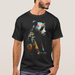 Camiseta Panda Art Colorful Fantasy Animal Robot Panda