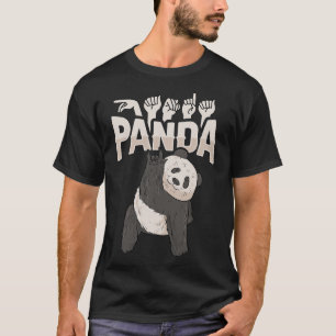 Camiseta Panda Asl Gesto de Mão Surda Audição Perda Consciê