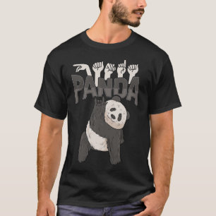 Camiseta Panda Asl Gesto de Mão Surda Audição Perda Consciê