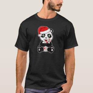 Camiseta Panda Baby Christmas com Candy Cane Gift Idea Rag