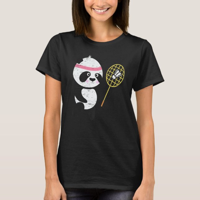 Camiseta Panda Badminton Shuttlecock Smash Athlete Player C (Frente)