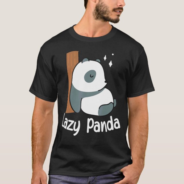 Camiseta Panda Bamboo Panda Cute Urso Panda preguiçoso (Frente)