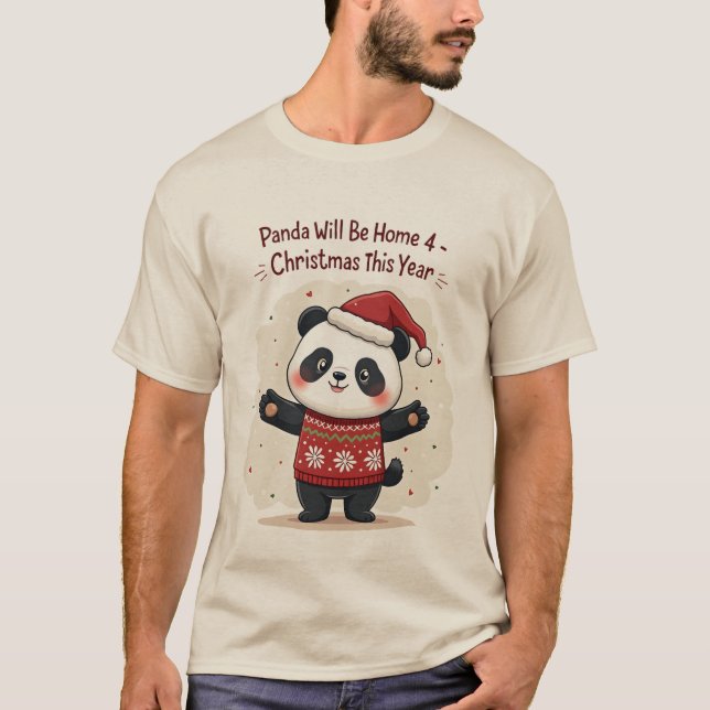 Camiseta Panda Be Home For Christmas This Year (Frente)