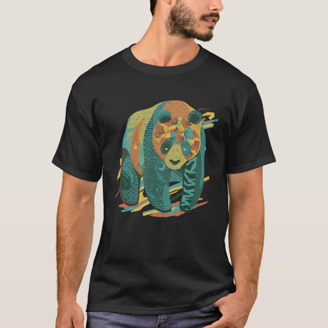 Camiseta Panda Bear Asiático Panda Bear Colorida (Frente)
