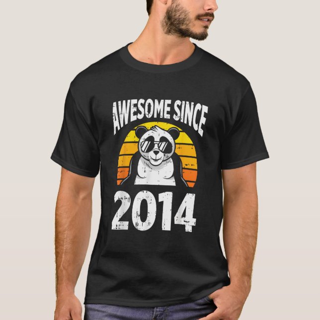 Camiseta Panda Bear Awesome Since 2014 9Th 9 (Frente)