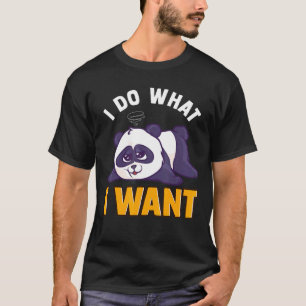 Camiseta Panda Bear Bonito Panteras Preguiçosas Que Faço O 