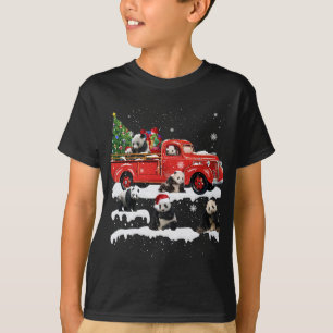 Camiseta Panda Bear Caminhão Vermelho Feliz Natal X-mas