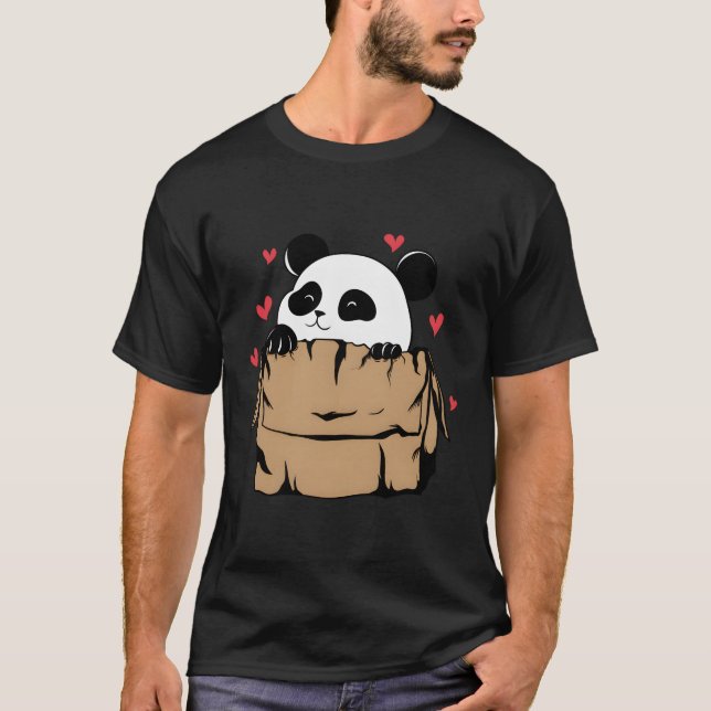 Camiseta Panda Bear Com Ele Na Caixa De Cartão (Frente)