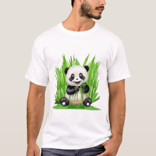 Camiseta Panda Bear comendo bambu