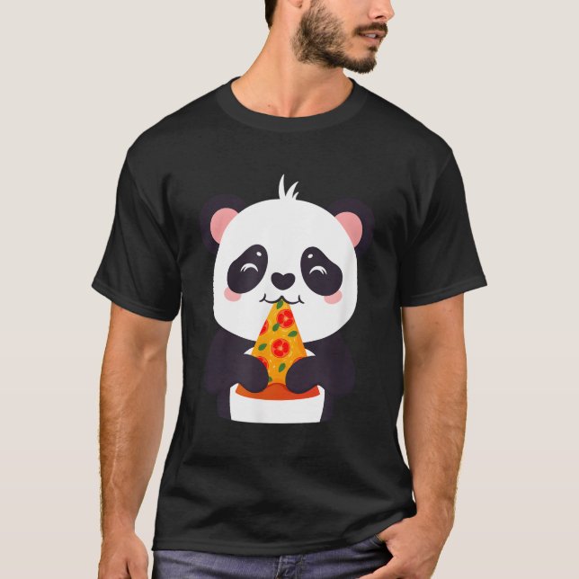 Camiseta Panda Bear Comendo Pizza (Frente)
