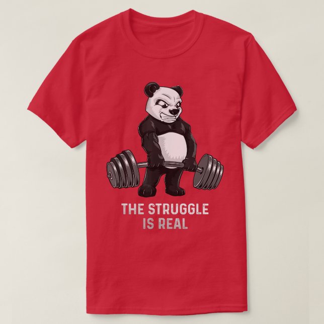 Camiseta Panda Bear Deadelevador SHIR Powerlifter Engraçado (Frente do Design)