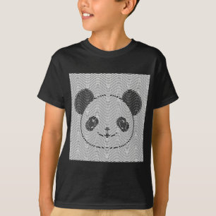 Camiseta Panda Bear Face On Wave Patterno