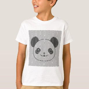 Camiseta Panda Bear Face On Wave Patterno