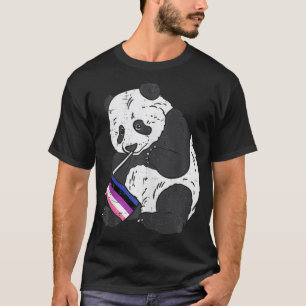 Camiseta Panda Bear Genderfluido Sinalizador Orgulho LGBT N