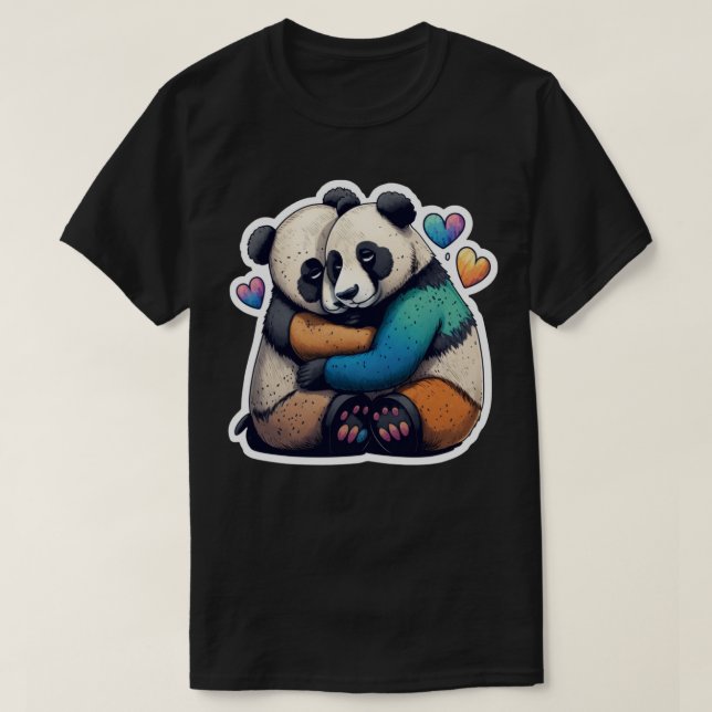 Camiseta PANDA BEAR HUGS AMOR Travesseiro decorativo (Frente do Design)