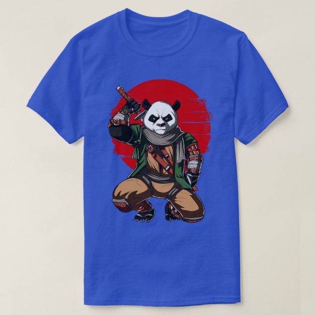 Camiseta Panda Bear Ninja Samurai (Frente do Design)