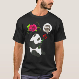 Camiseta Panda Bear Owl Amava Rosa
