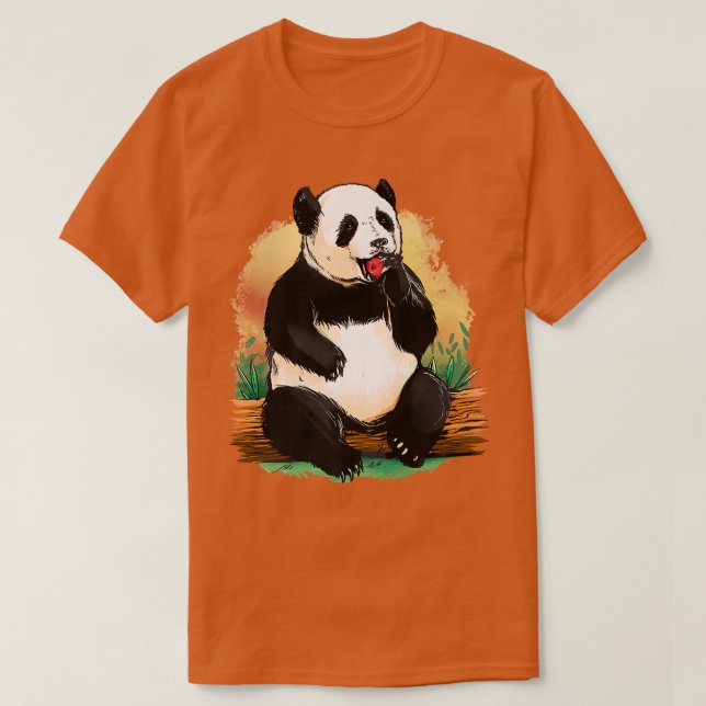 Camiseta Panda Bear Picnic Apple Trunk Nature Lovers (Frente do Design)