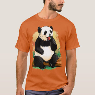 Camiseta Panda Bear Picnic Apple Trunk Nature Lovers