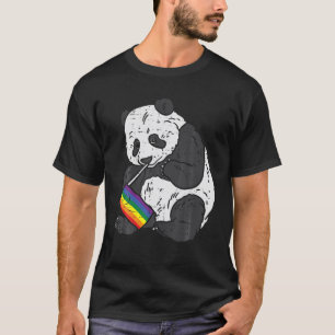 Camiseta Panda Bear Rainbow Flag Orgulho gay LGBT Animal Lo