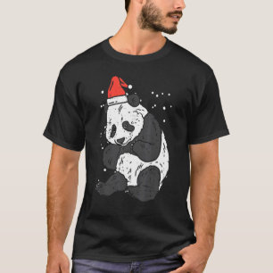 Camiseta Panda Bear Santa Hat Natal Xmas Pajama Animal