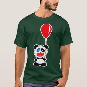 Camiseta Panda Bear Segure Balão Vermelho 2