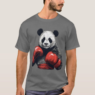 Camiseta Panda Bear Vestindo Luvas Boxando Engraçadas Pré