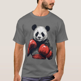 Camiseta Panda Bear Vestindo Luvas Boxando Engraçadas Pré