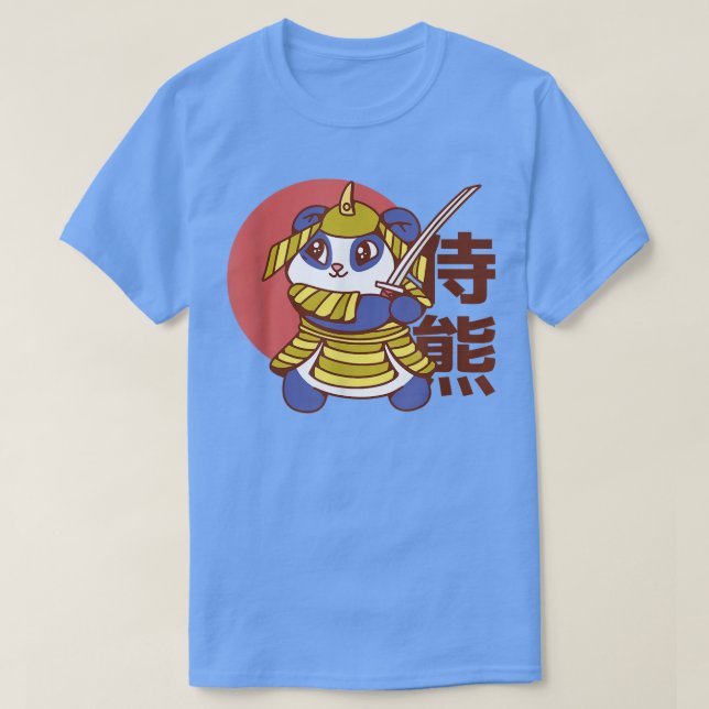 Camiseta Panda Bear Warrior Samurai Com Espadas Para Menino (Frente do Design)