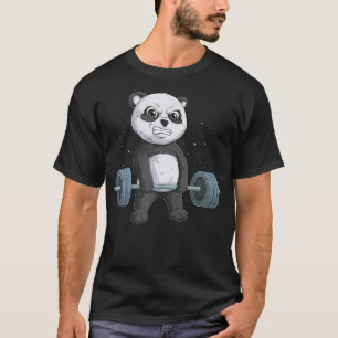 Camiseta Panda Bear Wear Levantando Engraçados Homens Fitne
