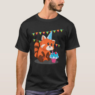 Camiseta Panda Bear Zoo Festa de aniversário Vermelho Panda
