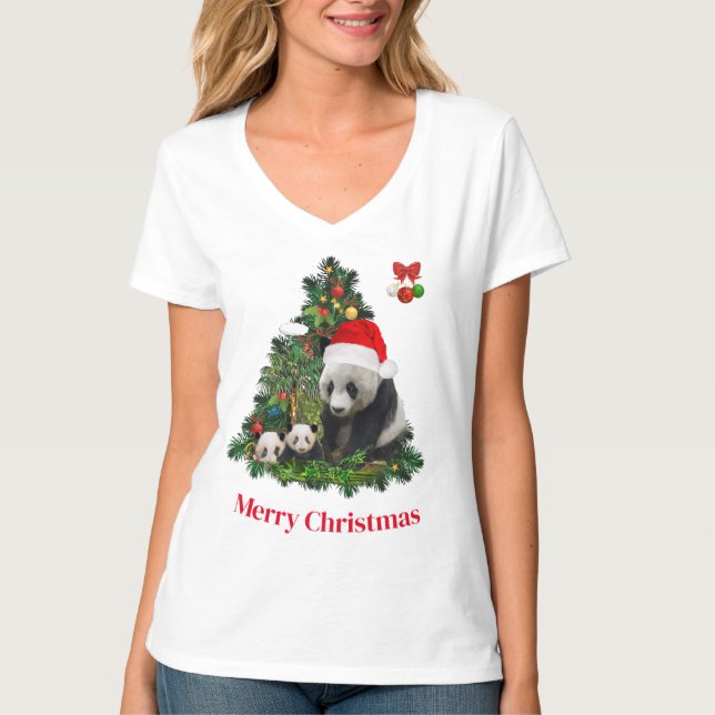 Camiseta Panda Bears Christmas (Frente)
