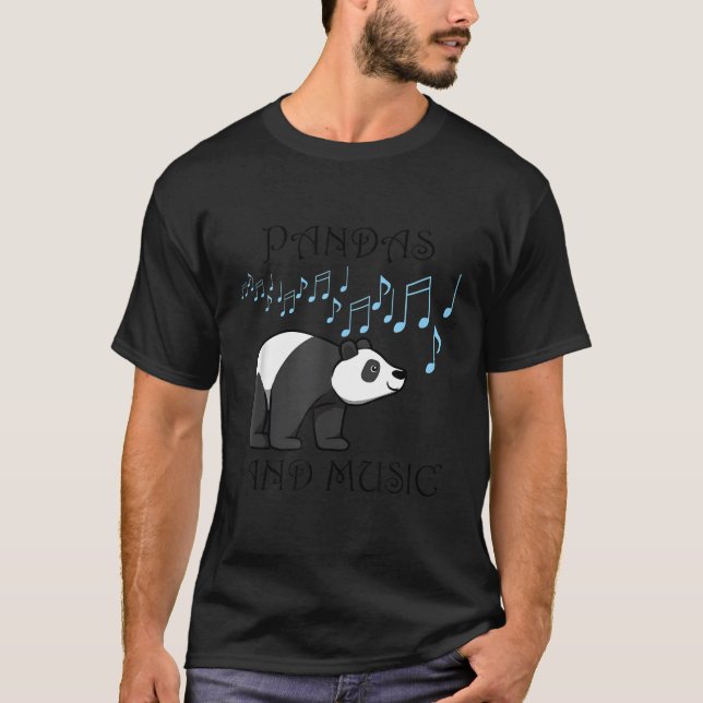 Camiseta Panda Bears Musical Notes Eucalyptus (Frente)