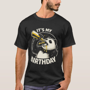 Camiseta Panda Bebendo Cerveja no Aniversário