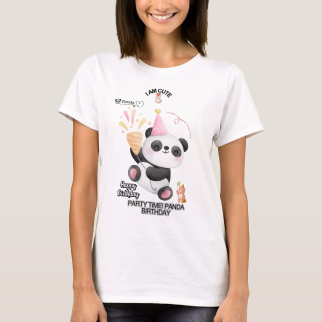 Camiseta  Panda Birthday T-Shirt | Adorable Kawaii Design (Frente)
