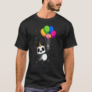 Camiseta Panda Birthday Unicorn Balloo Bday Hat Animal