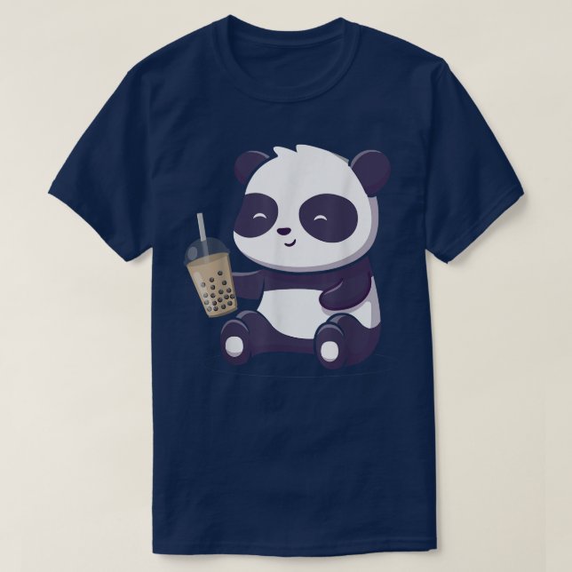 Camiseta Panda Boba Bubble Tea Anime Kawaii Japonês Otaku (Frente do Design)