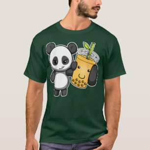 Camiseta Panda Boba Tea Bubble Tea Kawaii Anime Japonês Gi