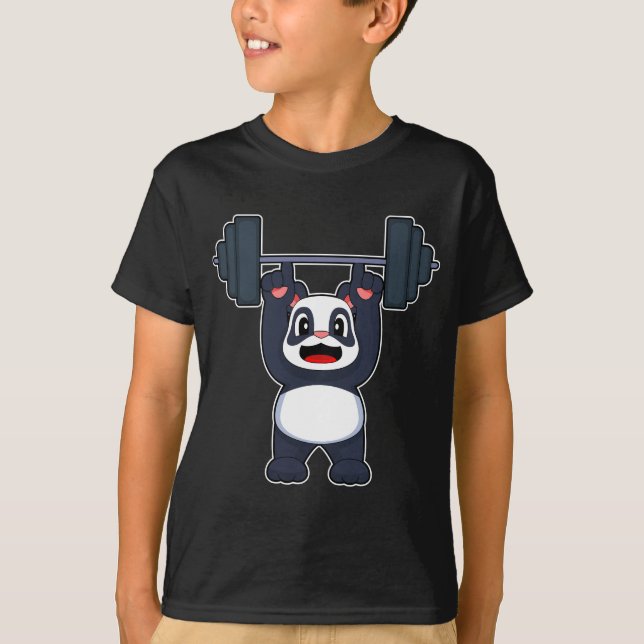 Camiseta Panda Bodybuilder Dumbbell Bodybuilding (Frente)