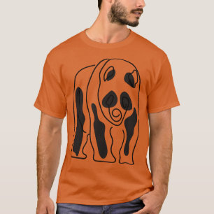 Camiseta Panda bonita de arte em linha