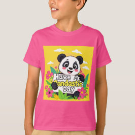 Camiseta Panda Bonita "Tenha Um Dia Pandástico"