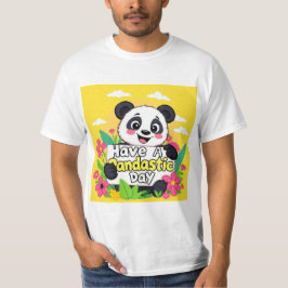 Camiseta Panda Bonita "Tenha Um Dia Pandástico"