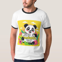 Camiseta Panda Bonita "Tenha Um Dia Pandástico"