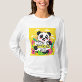 Camiseta Panda Bonita "Tenha Um Dia Pandástico"
