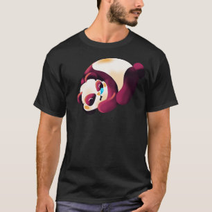 Camiseta Panda bonitão e amigável com animais com sono