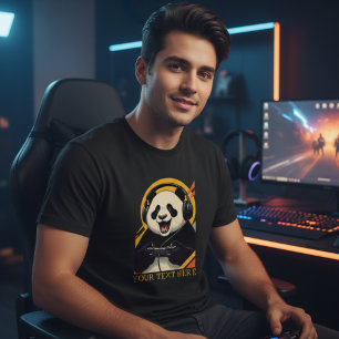 Camiseta Panda Bonito Gamer Animal Divertido de Jogos