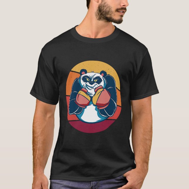 Camiseta Panda Boxe Boxeador Soco (Frente)
