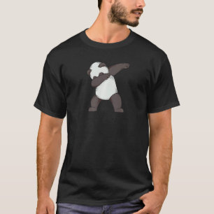 Camiseta Panda Branca E Negra Furada Com Pontos Em Peles