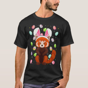 Camiseta Panda Bunny Páscoa Ovo Funny Red Panda Páscoa Su