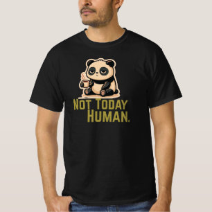 Camiseta Panda Cansado com Design de Desenho Animado Fofo e